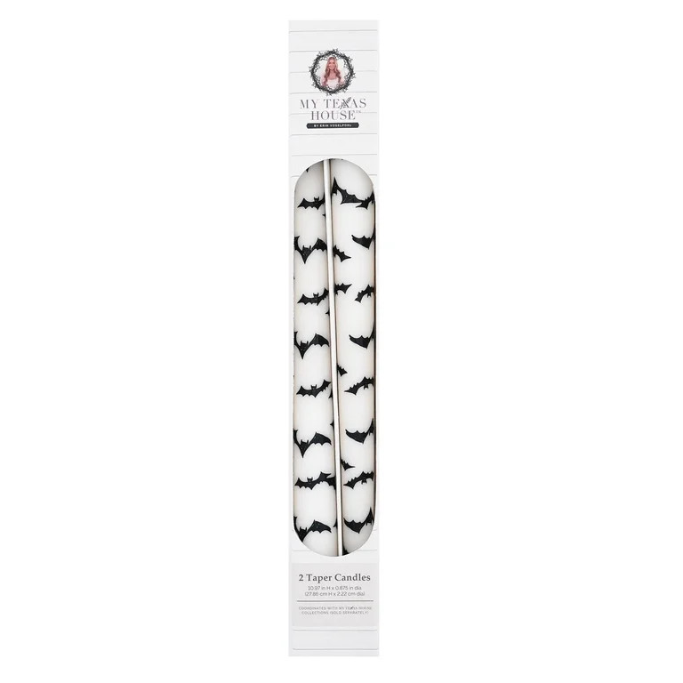 My Texas House Bats 11" Taper Candles, Black and White, 2 Count | Walmart (US)