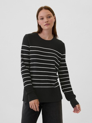 Textured Stripe Crewneck Sweater | Gap Factory
