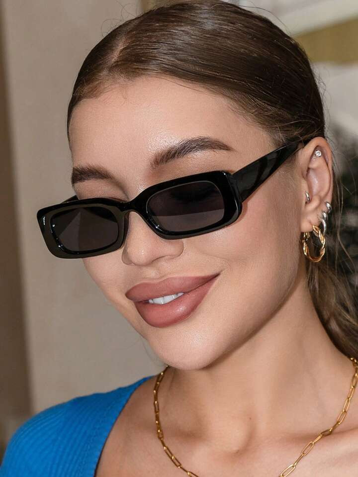 1pair Square Frame Sunglasses For Daily Life Sunglasses Beach Sun Glasses | SHEIN