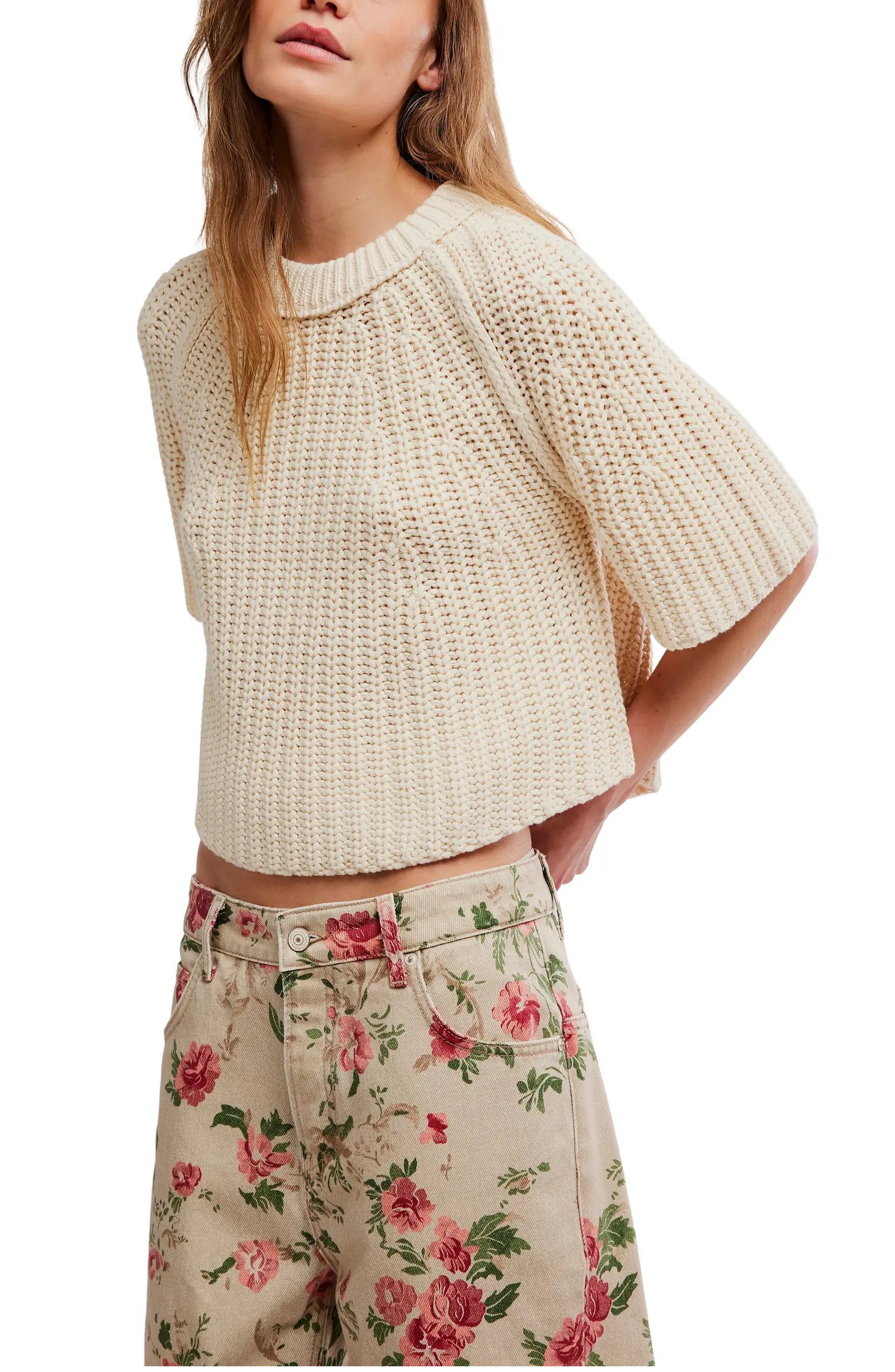 Amy Short Sleeve Cotton Sweater | Nordstrom