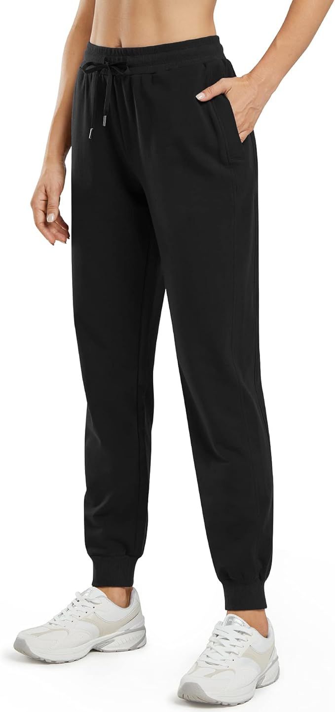 G4Free Women's Cotton Sweatpants Lightweight Joggers with Zipper Pockets Stretch Active Lounge Pa... | Amazon (US)