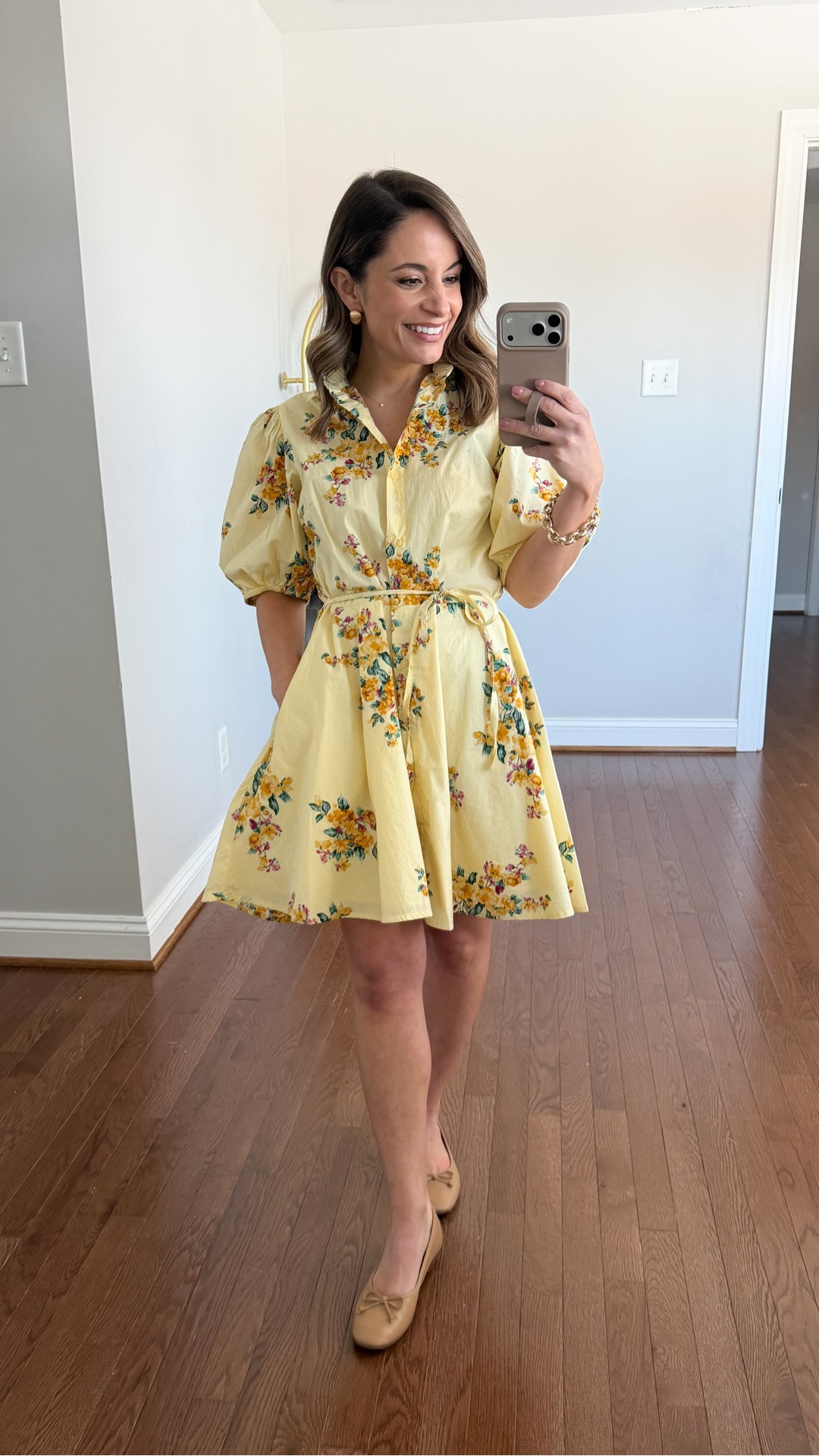 This Target dress is such a pretty print. It’s a great length but is a little oversized on me in xs. The tie belt helps cinch it to your waist but I recommend a size down for the best fit overall! 

#LTKPetite