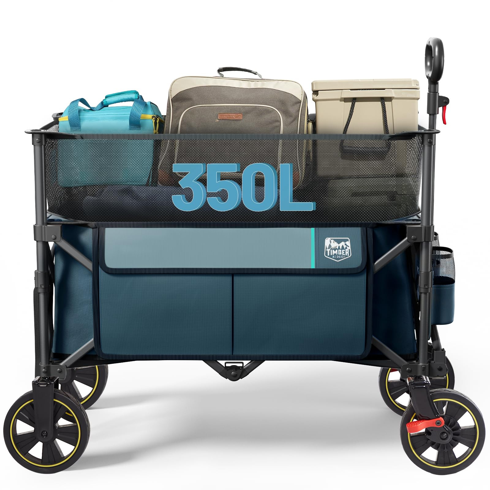 TIMBER RIDGE 350L Extra Large Collapsible Folding Wagon Carts with Brake, Heavy Duty Outdoor Camp... | Amazon (US)