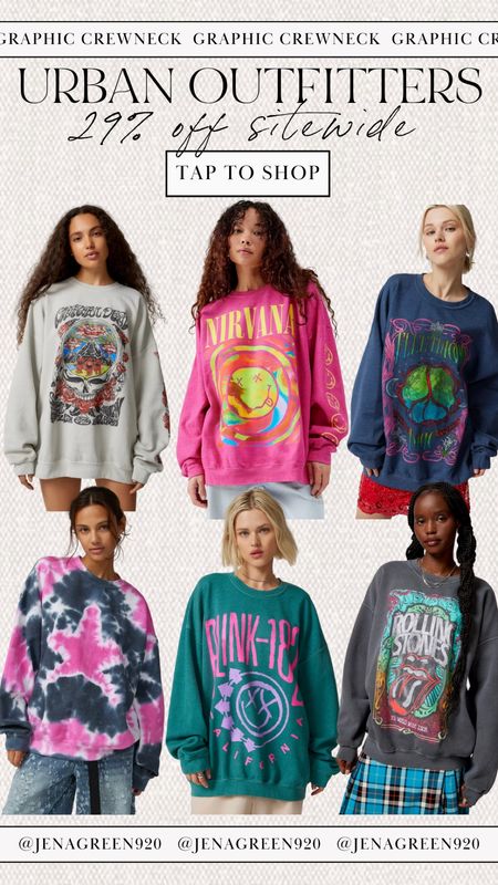 Urban Outfitters Graphic Crewneck | Band Sweatshirt | Leap Year Sale | Rolling Stones | Nirvana | Oversized Sweatshirt | Casual Spring Outfit 

#LTKstyletip #LTKsalealert #LTKfindsunder100