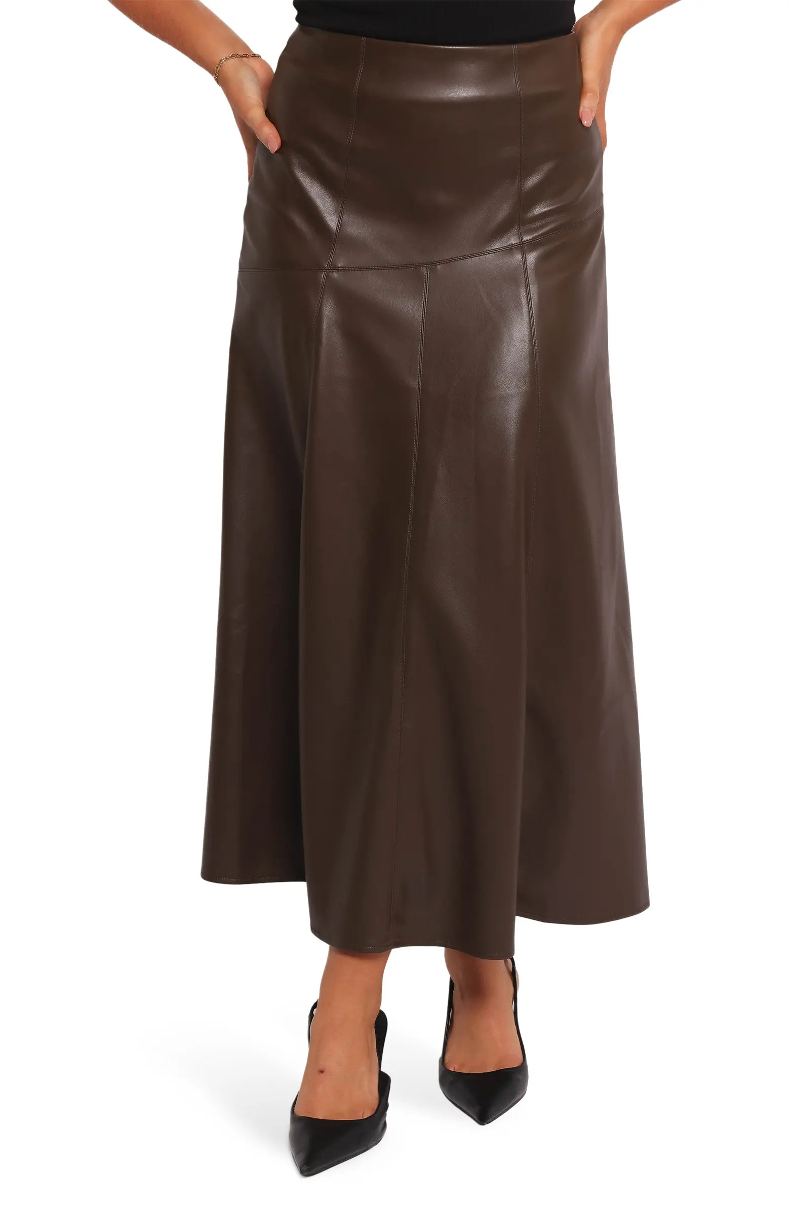 Haelee Faux Leather Maxi Skirt | Nordstrom