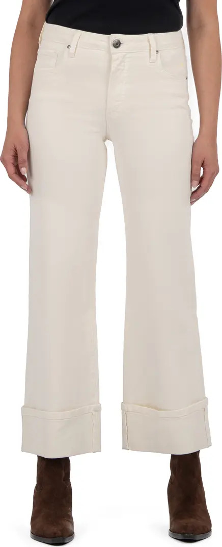 Meg Fab Ab High Waist Cuffed Ankle Wide Leg Jeans | Nordstrom