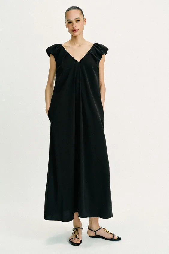 ROBE LONGUE À MANCHES BOUFFANTES | Zara US