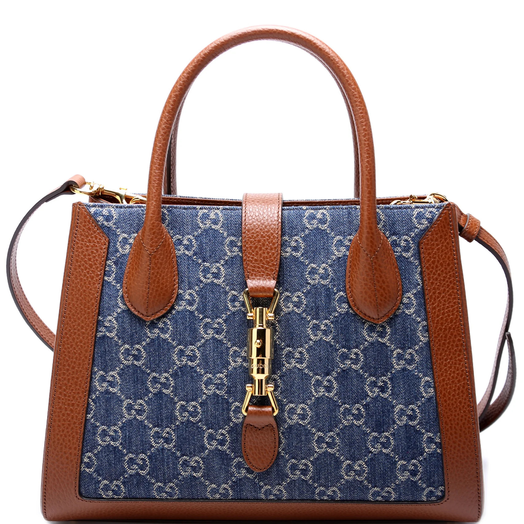 Jackie 1961 Medium Tote New Denim GG 649016 | Keeks Designer Handbags
