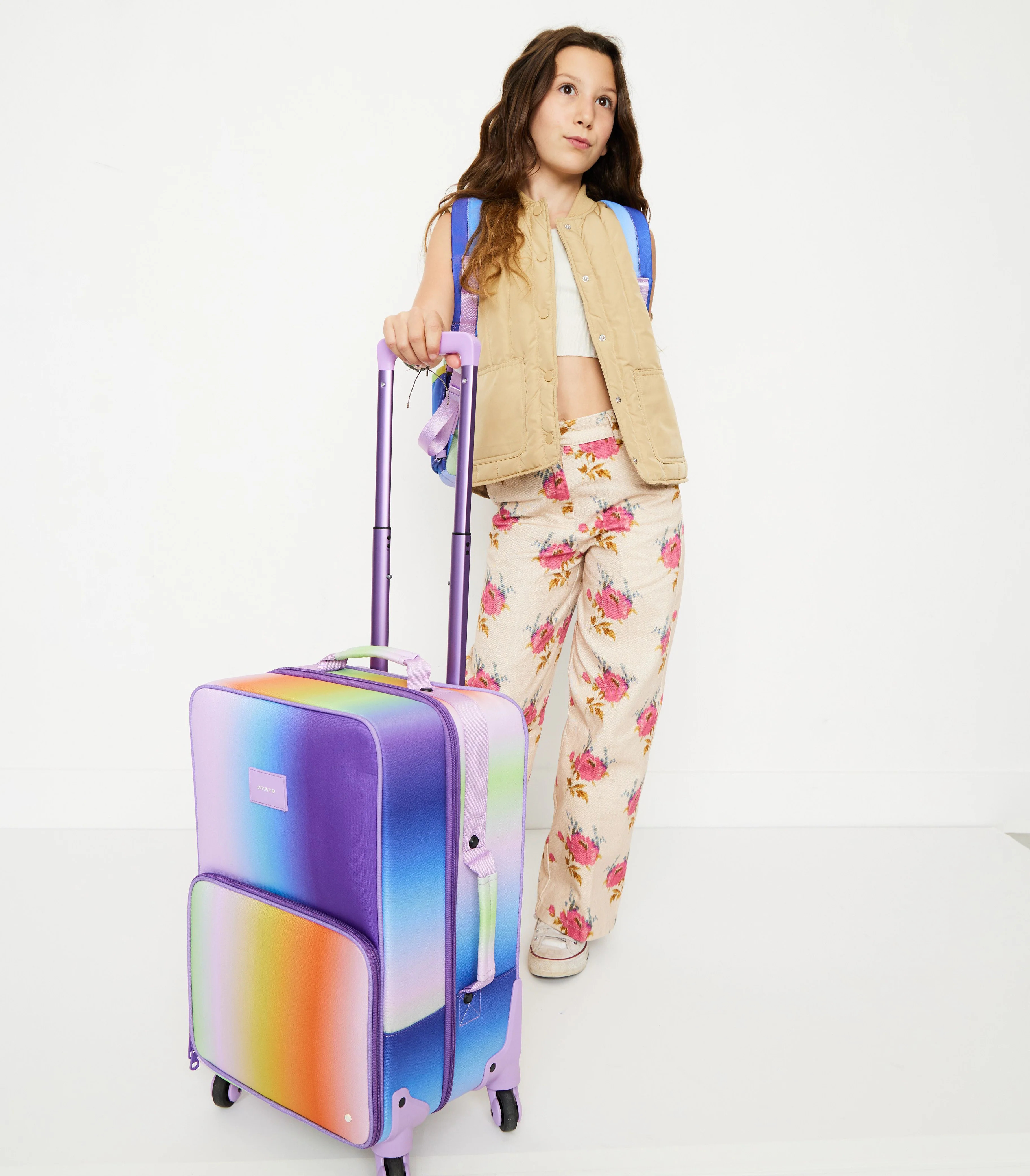 STATE Bags | Logan Suitcase Polyester Canvas Rainbow Gradient | STATE Bags