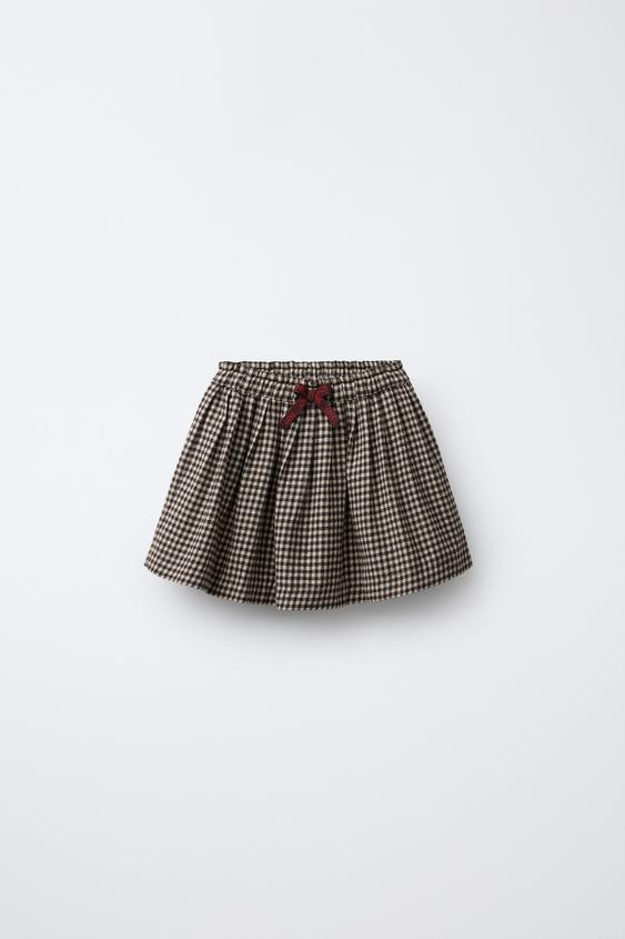 GINGHAM SOFT SKIRT | Zara US