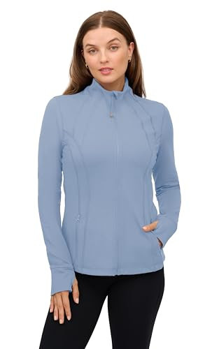 90 Degree By Reflex Women's Lightweight, Full Zip Running Track Jacket - Tempest Fleece Lined - Small | Amazon (US)
