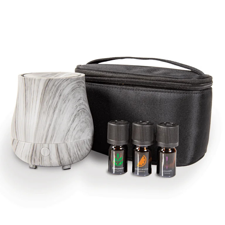 ScentSationals Aromatherapy Oil Diffuser Gift Set, Gray Woodgrain | Walmart (US)