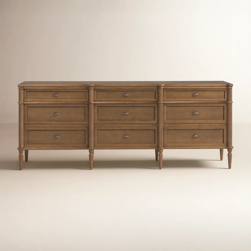 Susie 85" W 9-Drawer Solid Oak Dresser | Wayfair North America