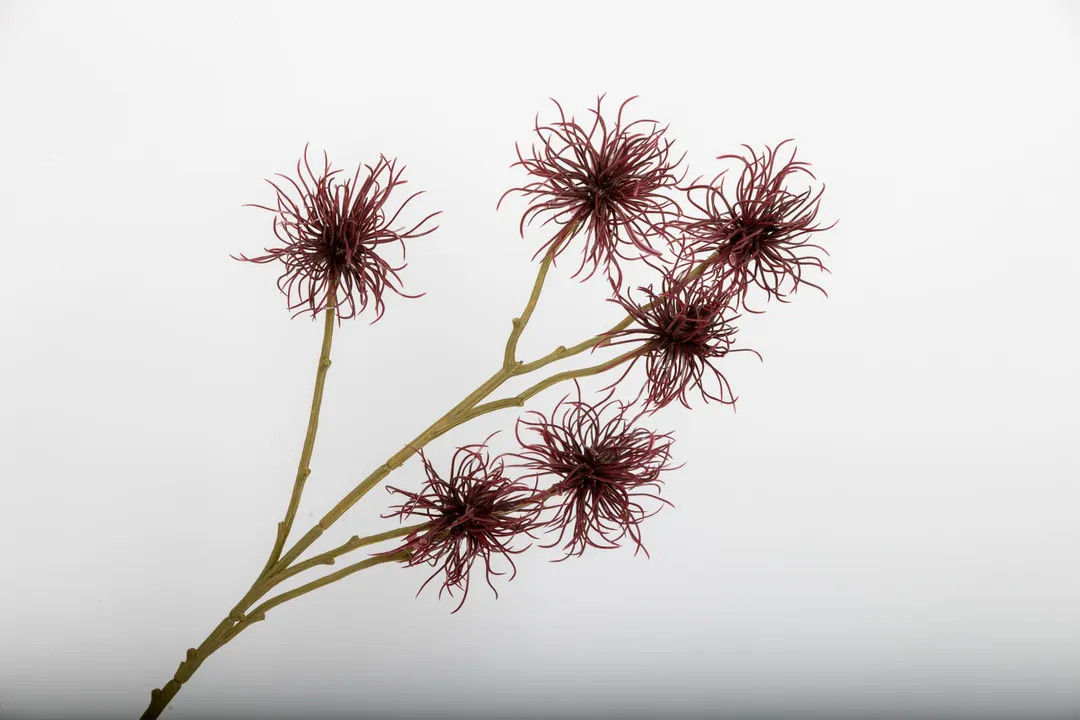 Faux Textured Stem – Burgundy Artificial Thistle for Rustic Bouquets - Etsy | Etsy (US)