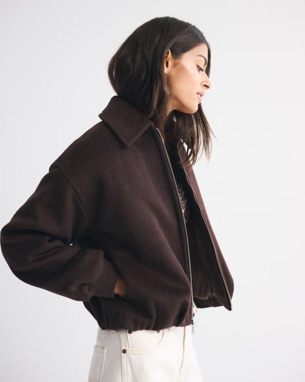 Women's Wool-Blend Bubble Hem Coat | Women's Coats & Jackets | Abercrombie.com | Abercrombie & Fitch (US)