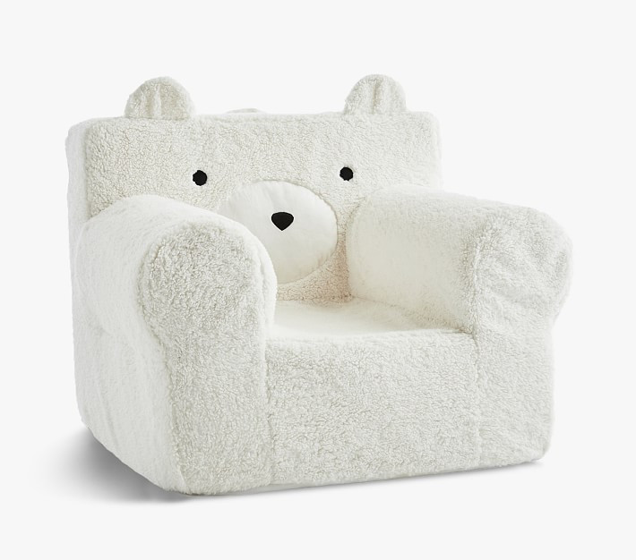 Oversized Ivory Bear Cozy Sherpa Anywhere Chair® Slipcover Only | Pottery Barn Kids