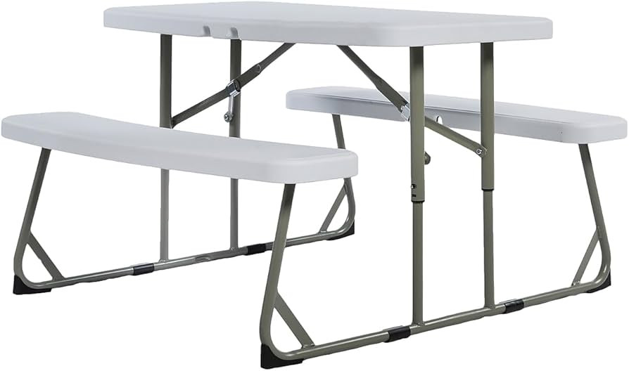 Flash Furniture Easy Folding Plastic Kids Outdoor Picnic Table and Benches-Commercial Grade-Recom... | Amazon (US)