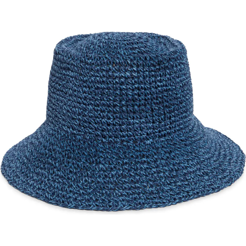 Nordstrom Lantern Packable Straw Bucket Hat in Blue Cornflower at Nordstrom | Nordstrom