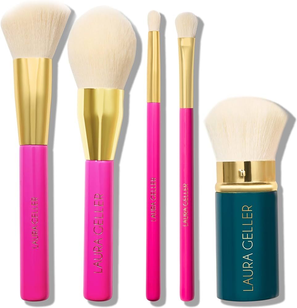 LAURA GELLER 5PC Full Face Professional Vegan Makeup Brush Gift Set | Apply Foundation, Blush, Br... | Amazon (US)