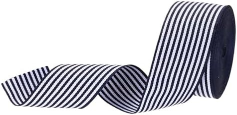 PATIKIL 1.6" Navy and White Striped Grosgrain Ribbon, 10 Yard Polyester Fabric Stripe Craft Ribbo... | Amazon (US)