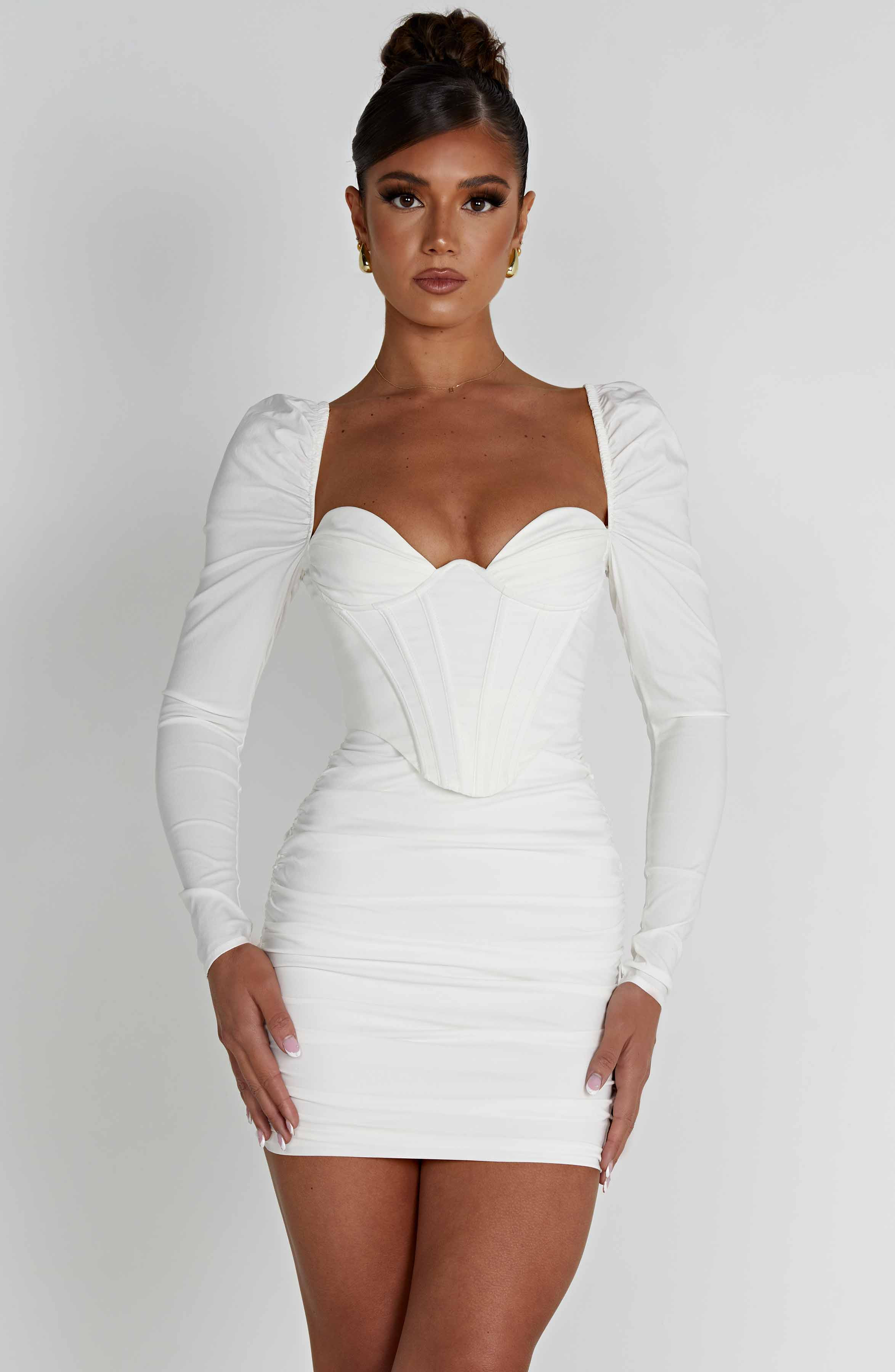 Louise Mini Dress - White | Babyboo (global)