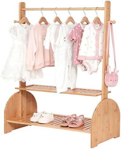 Kids Clothing Rack With Adjustable Rods, Children Clothes Garment Rack for Baby Pet, Dress Up Rac... | Amazon (US)