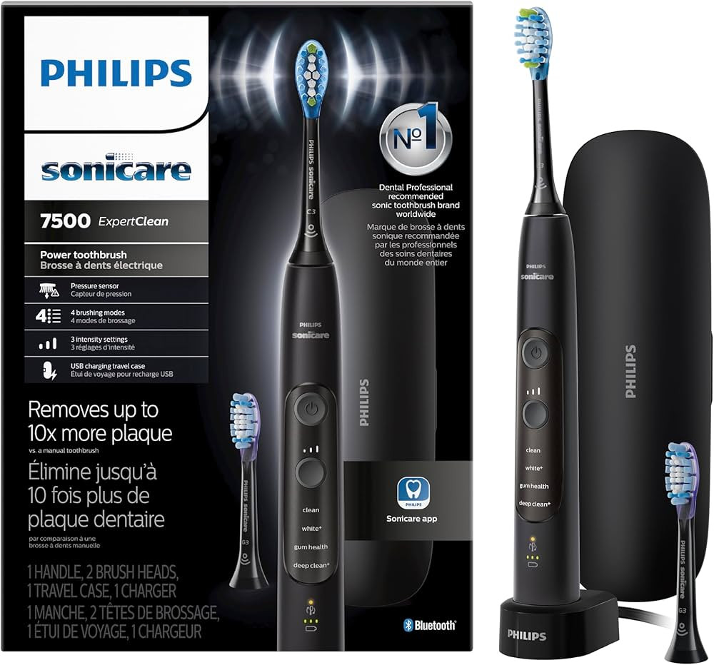 Philips Sonicare ExpertClean 7500 Black, Rechargeable electric power toothbrush, HX9690/05 | Amazon (US)