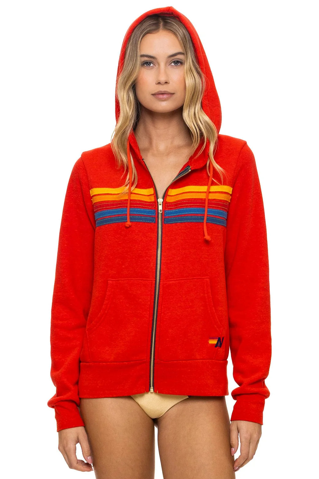 5 STRIPE HOODIE - RED | Aviator Nation