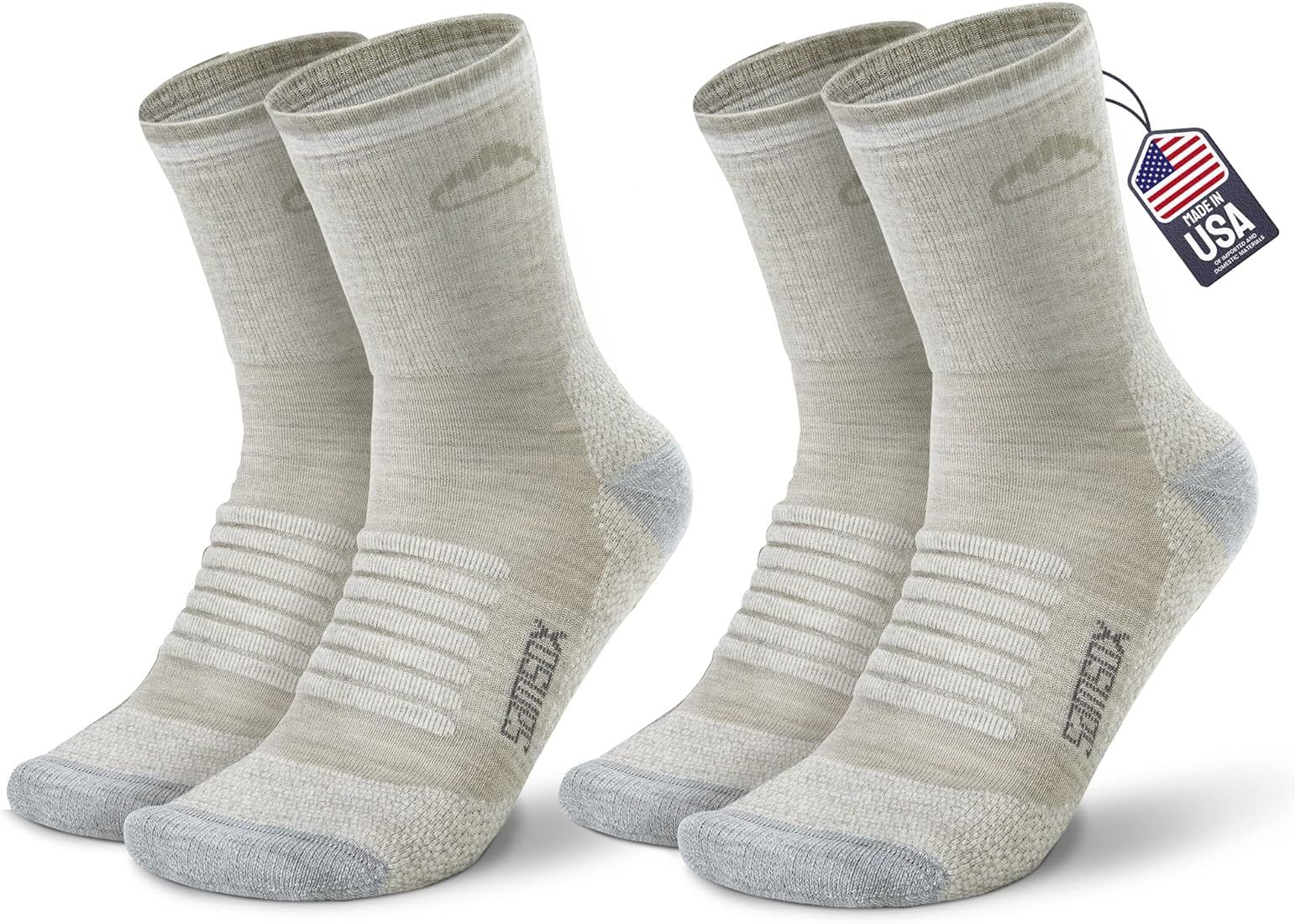 SAMSOX 2 Pack Merino Wool Hiking Socks, Made in USA, Moisture Wicking Cushion Socks for Men & Wom... | Amazon (US)