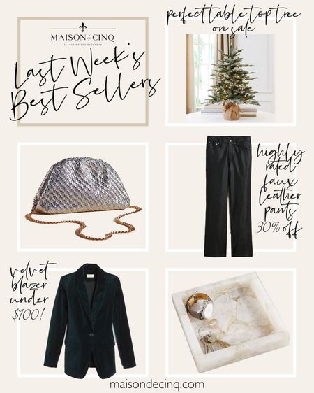 Last week’s best sellers include the cutest little tabletop tree, gorgeous velvet jacket under $100, faux leather panes on sale and more!

#homedecor #holidayfashion #holidayoutfit #holidaydecor 

#LTKhome #LTKparties #LTKHoliday