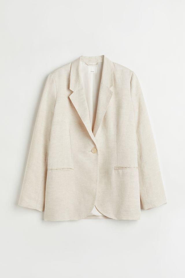 Single-breasted jacket in woven fabric. Notched lapels, one button at front, and welt front pocke... | H&M (US)