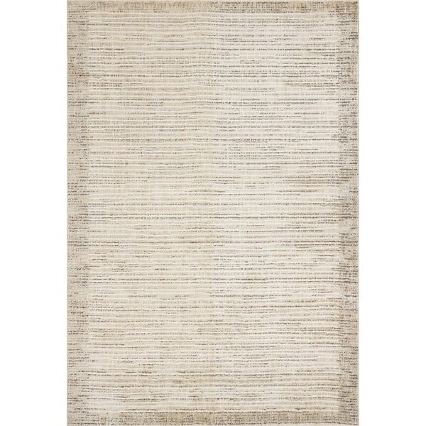 Bleecker BLE-02 Sand/Charcoal Striped Area Rug | Rugs Direct