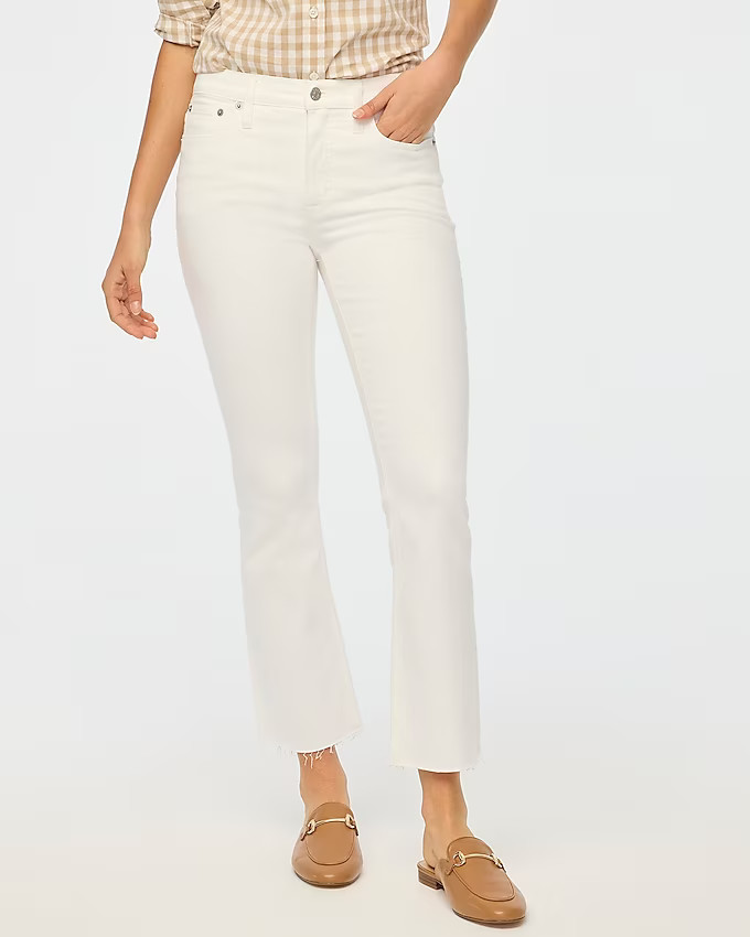 Flare crop white jean in signature stretch | J.Crew Factory