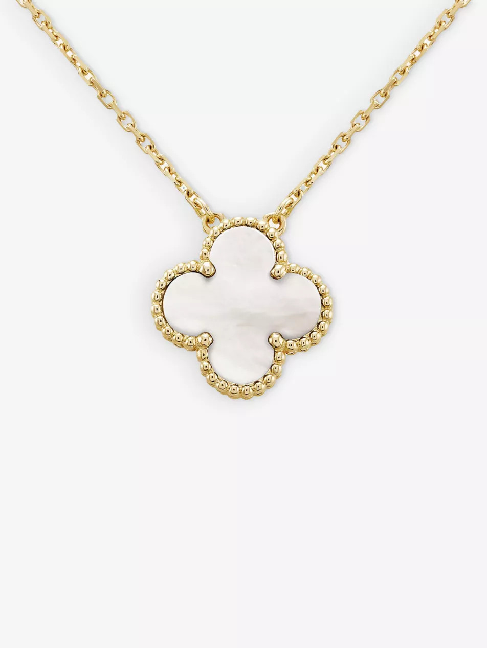 Vintage Alhambra gold and mother-of-pearl pendant | Selfridges