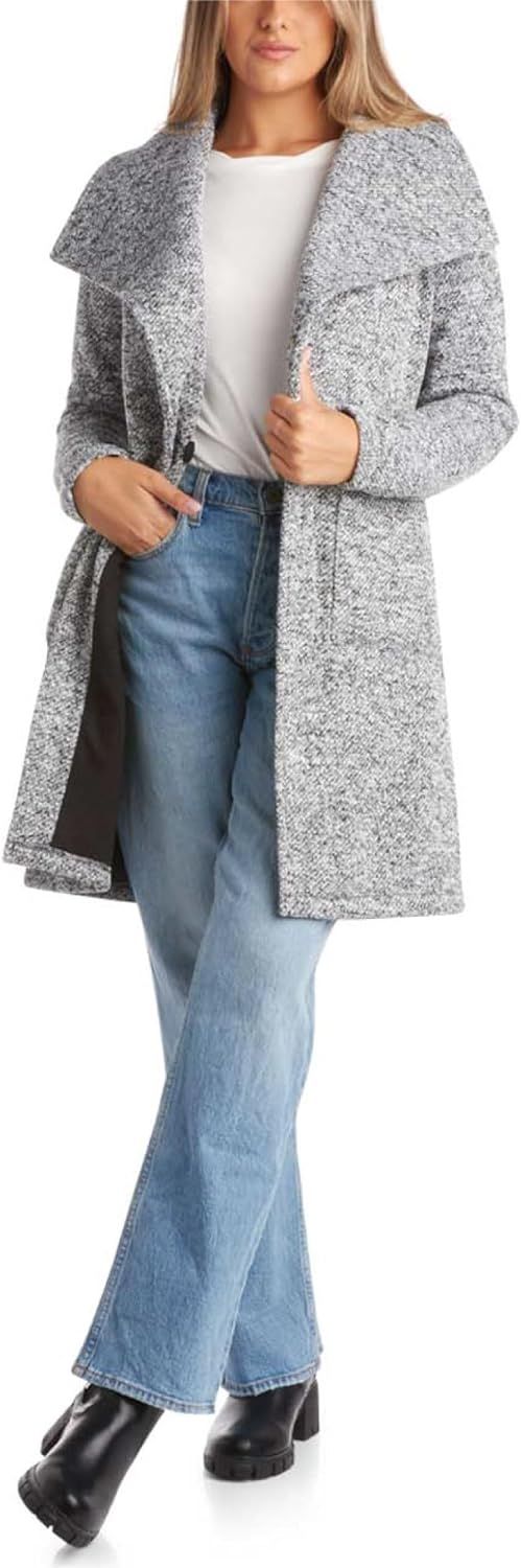 Steve Madden Women's Peacoat - Sweater Fleece Waterfall Coat - Outerwear Trench Coat - Oversized ... | Amazon (US)