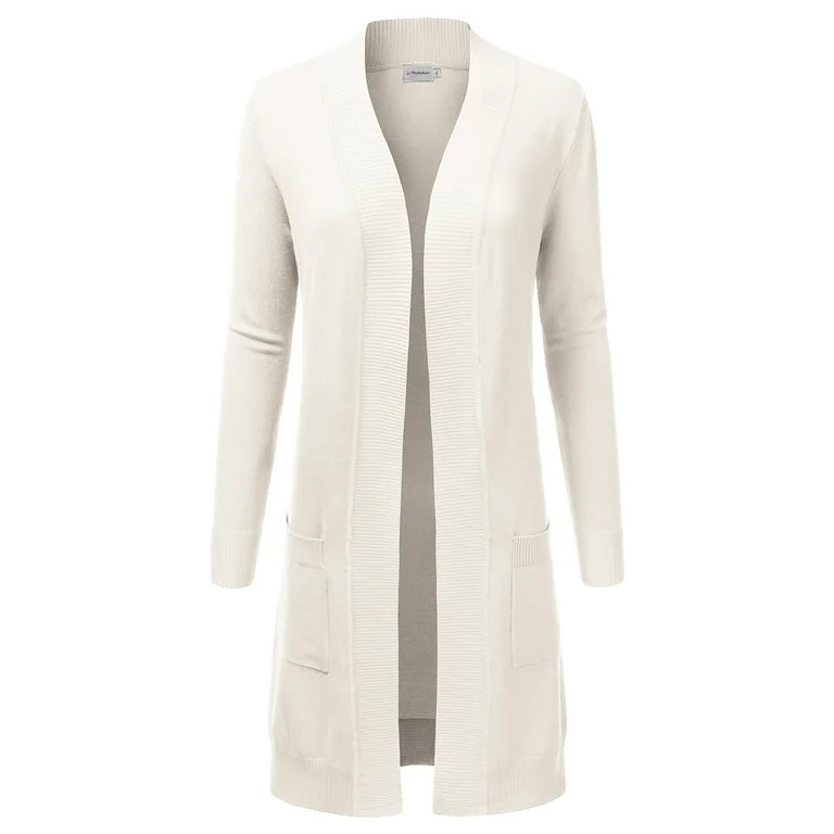 Doublju Women's Lightweight Long Sleeve Open Front Long Cardigan Sweaters | Walmart (US)