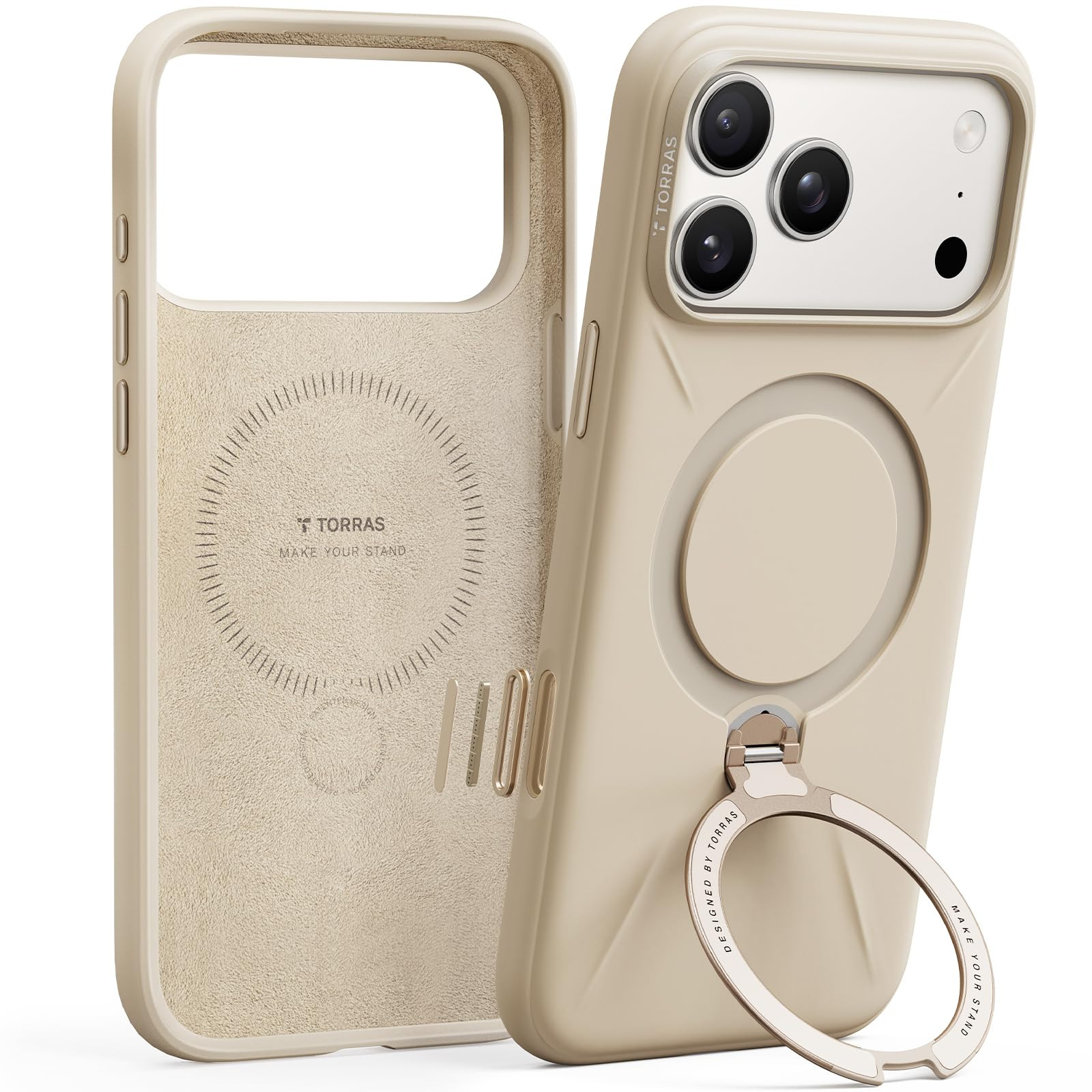 TORRAS Ostand Q3 Silicone for iPhone 17 Pro Max Case, Fit for MagSafe, 360 Spin Kickstand Holder,... | Amazon (US)