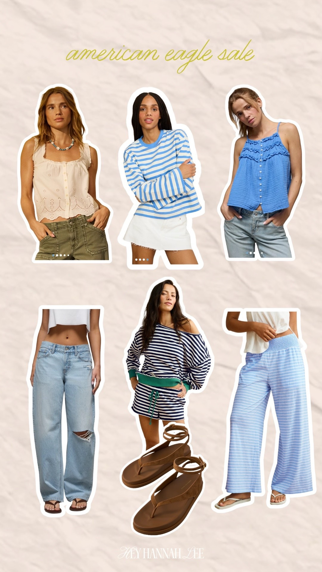 American Eagle new arrivals now on sale!!! 30-50% off ✨🌷 
jeans, denim, striped pants, matching set, cute tops, summer outfit, fashion, style

#LTKootd #LTKgrwm #LTKSaleAlert