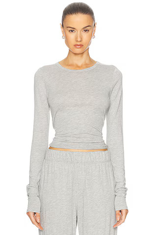 Fitted Crewneck Long Sleeve T-Shirt | FWRD 