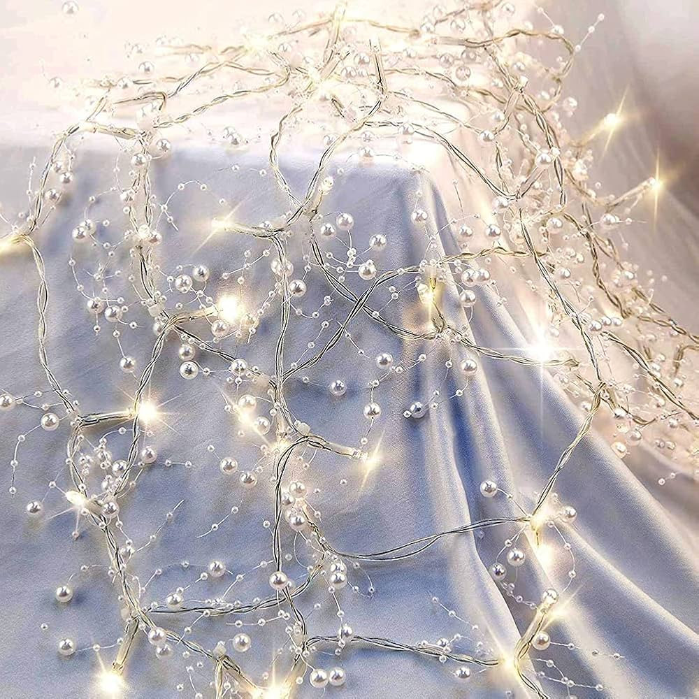 OVV 13FT Christmas Red Pearl String Lights 40LED Lighted Berry Beaded Garland Festive Indoor Xmas... | Amazon (US)
