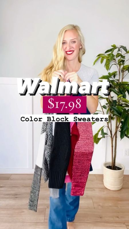 New $17.98 color block worn 4 ways! I’m wearing a size small in each sweater! 

#LTKunder50 #LTKSeasonal #LTKstyletip