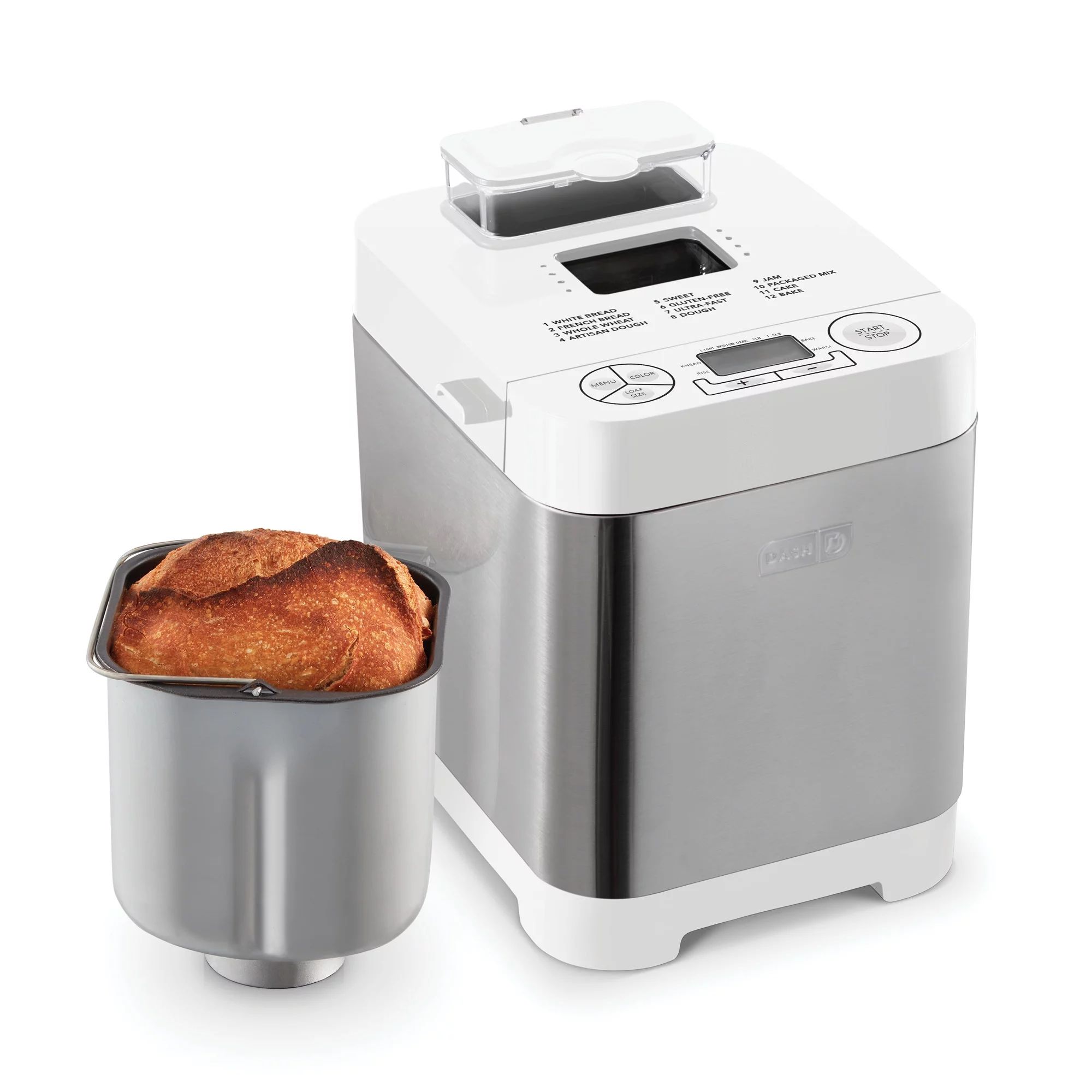 Dash Everyday Stainless Steel Bread Maker Up to 1.5lb Loaf, Programmable, 12 Settings + Gluten Fr... | Walmart (US)