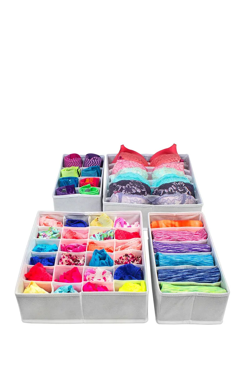 Foldable Drawer Dividers, Storage Boxes & Organizer - Set of 4 - White | Nordstrom Rack