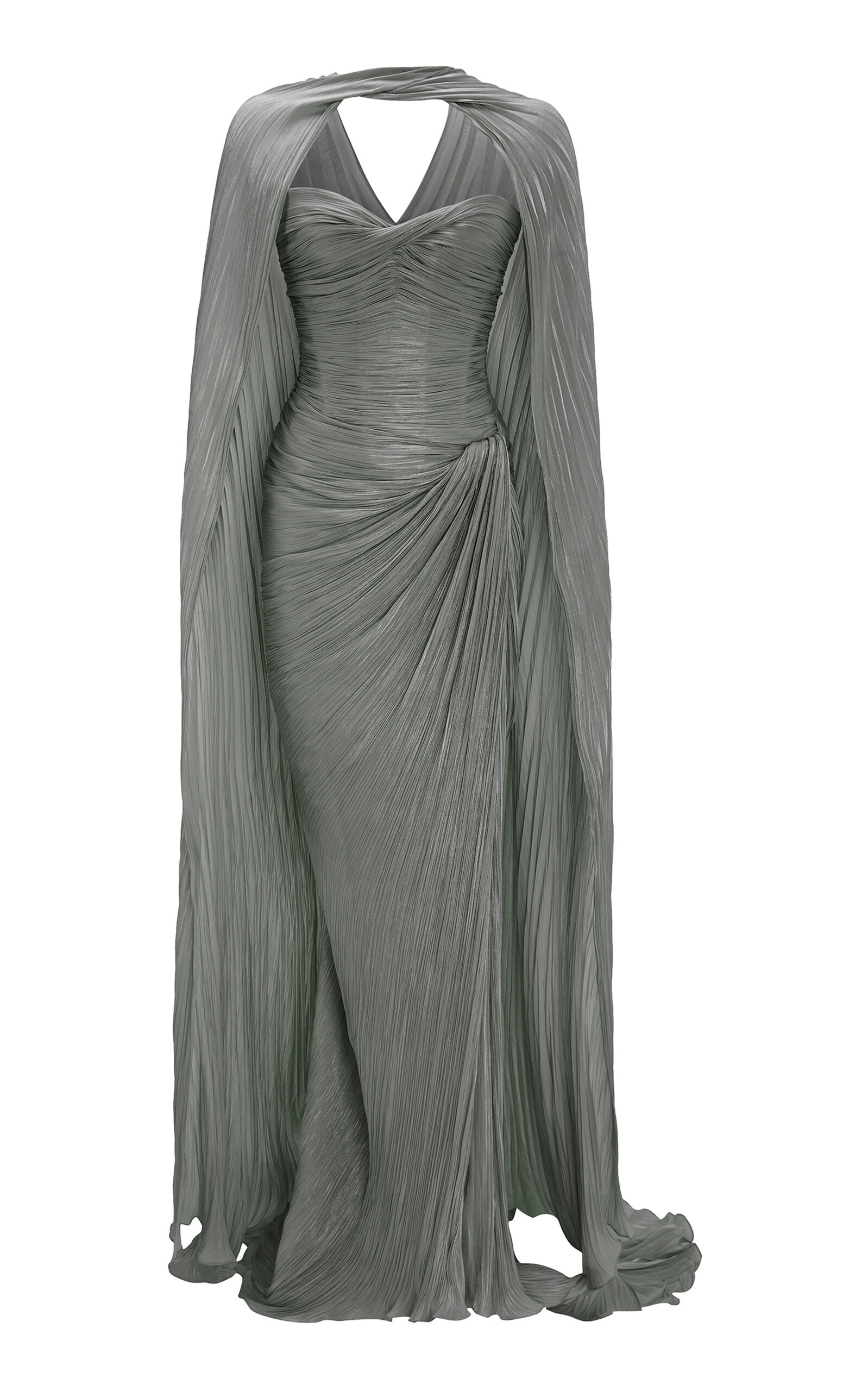 Pleated Silk Capelet Gown | Moda Operandi (Global)