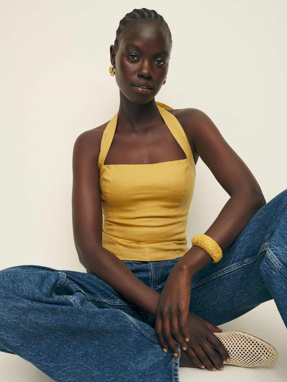 Malika Linen Top | Reformation (Global)