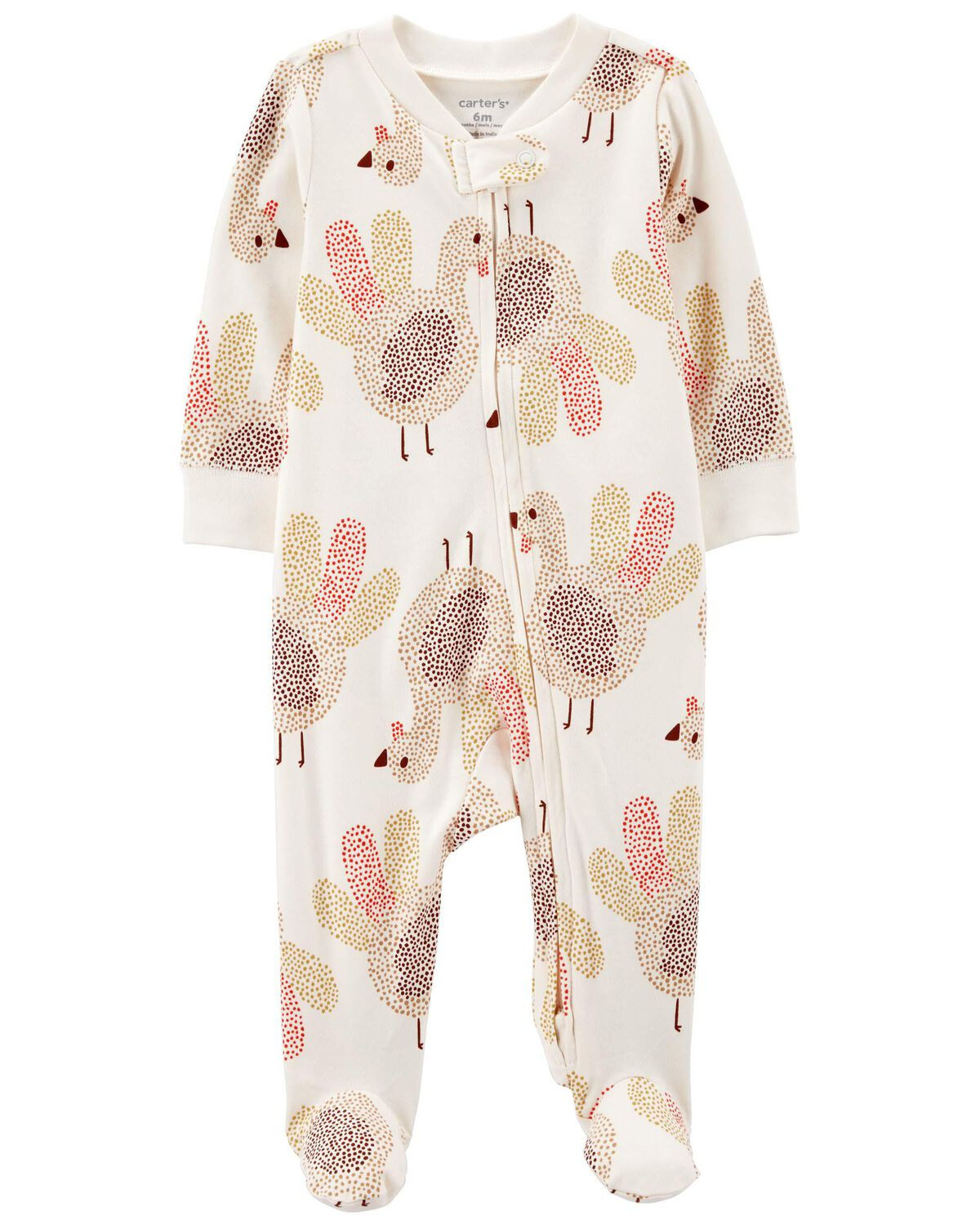 Multi Baby Turkey 2-Way Zip Cotton Sleep & Play Pajamas | carters.com | Carter's