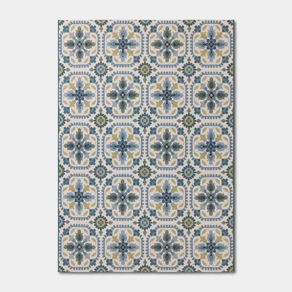 7'x10' Geometric Rectangular Woven Outdoor Area Rug Blue - Threshold™ | Target