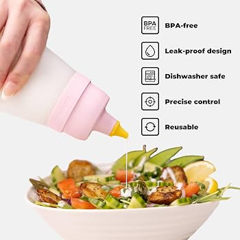 ZUUTII Silicone Squeeze Bottles 2-Pack, 300ml/10oz - Leakproof Sauce Bottles with Precision Tip f... | Amazon (US)