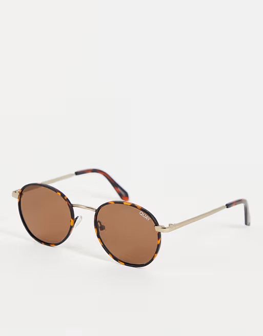 Quay Talk Circles round sunglasses with polarized lens in tort | ASOS (Global)