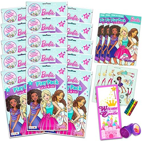 Bendon Set of 15 Kids Play Packs Bundle ~ Fun Party Favors Coloring Book Crayons Stickers (Barbie) ( | Amazon (US)